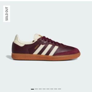 Adidas Samba OG Shoes - Maroon/Gold Sz 6